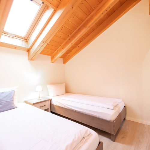 zwei Einzelbetten in Ferienwohnung in Garmisch-Partenkirchen