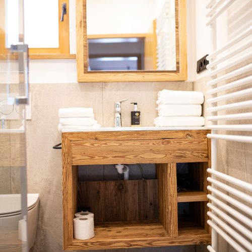 Badezimmer mit Dusche in Ferienwohnung in Garmisch-Partenkirchen