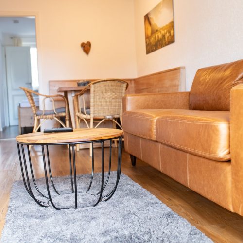 Wohnbereich mit Teppich in Ferienwohnung in Garmisch-Partenkirchen