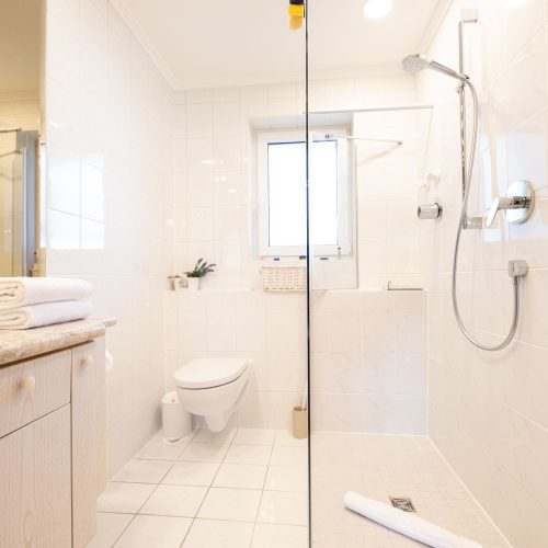 Dusche und Toilette in Ferienwohnung in Garmisch-Partenkirchen