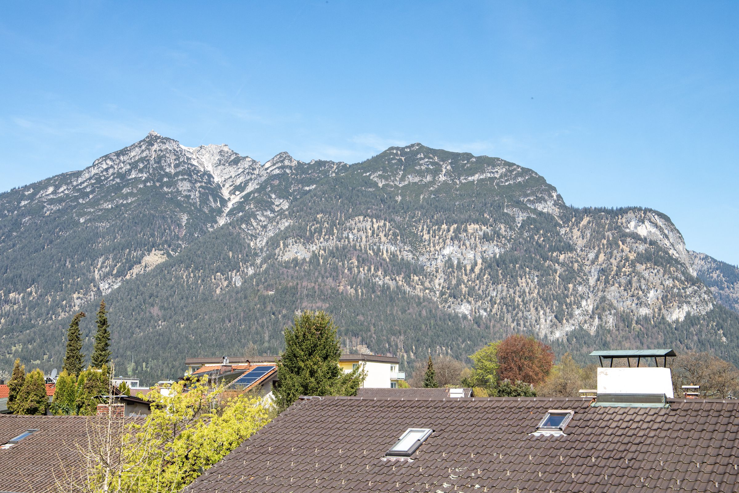 Blick auf das Bergmassiv von Garmisch-Partenkirchen