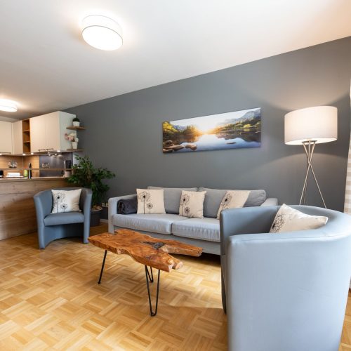 Sofa und Sessel in Ferienwohnung in Garmisch-Partenkirchen