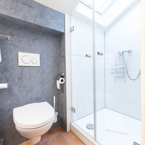 Badezimmer mit Dusche in Ferienwohnung in Garmisch-Partenkirchen