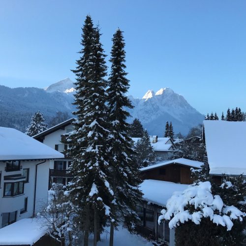 Aussicht in Ferienwohnung in Garmisch-Partenkirchen