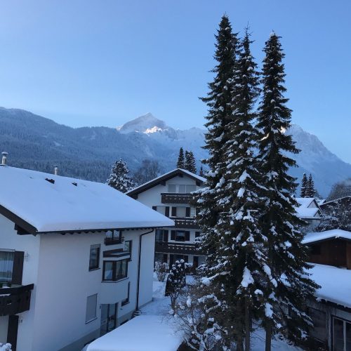Aussicht in Ferienwohnung in Garmisch-Partenkirchen