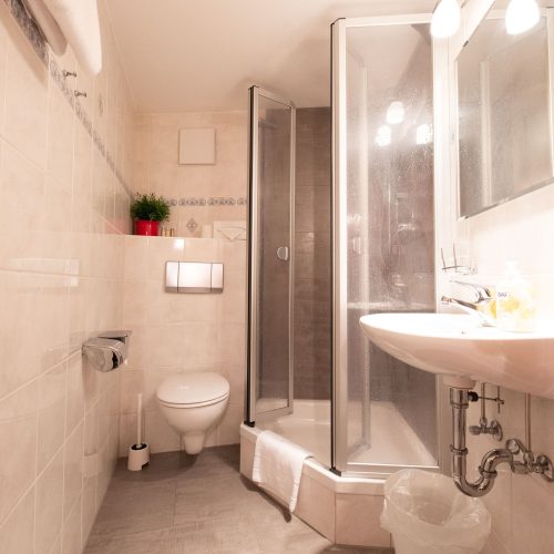 Badezimmer mit Dusche in Ferienwohnung in Garmisch-Partenkirchen