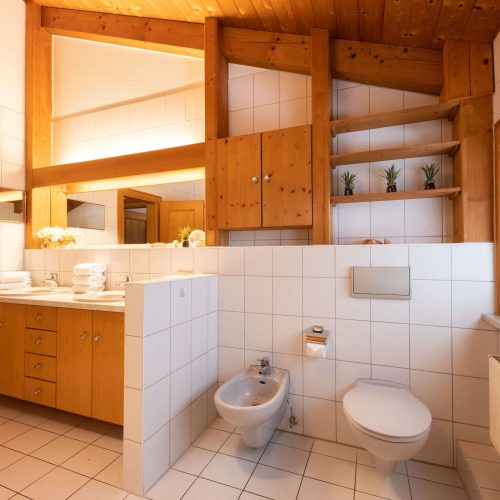 Badezimmer mit Waschbecken in Ferienwohnung in Garmisch-Partenkirchen