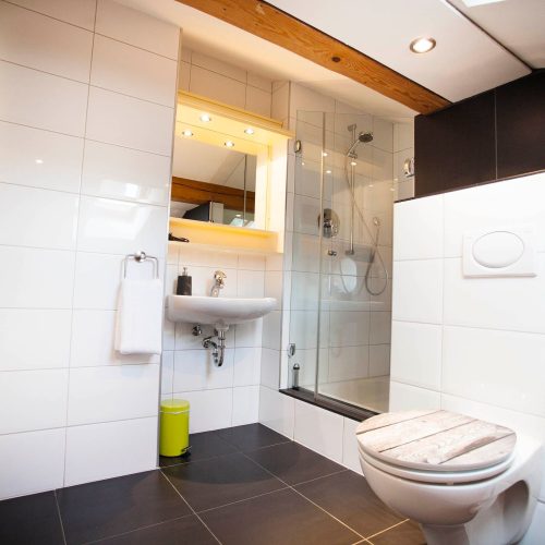 Badezimmer mit Dusche in Ferienwohnung in Garmisch-Partenkirchen