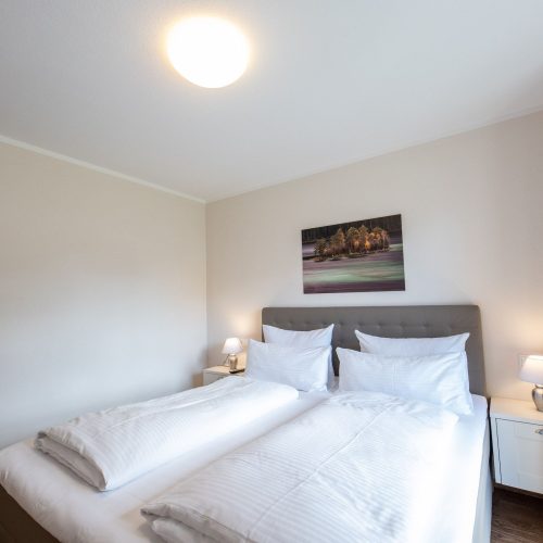 Doppelbett in Ferienwohnung in Garmisch-Partenkirchen