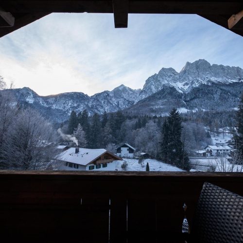 Balkon Ausblick in Ferienwohnung in Garmisch-Partenkirchen