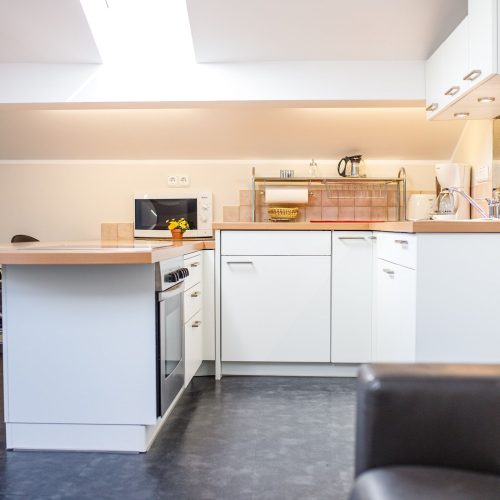 Küche und Backofen in Ferienwohnung in Garmisch-Partenkirchen