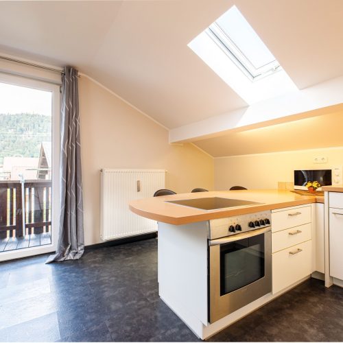 Küche mit Backofen in Ferienwohnung in Garmisch-Partenkirchen