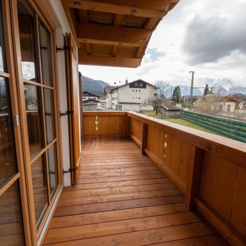 Balkon überdacht in Ferienwohnung in Garmisch-Partenkirchen