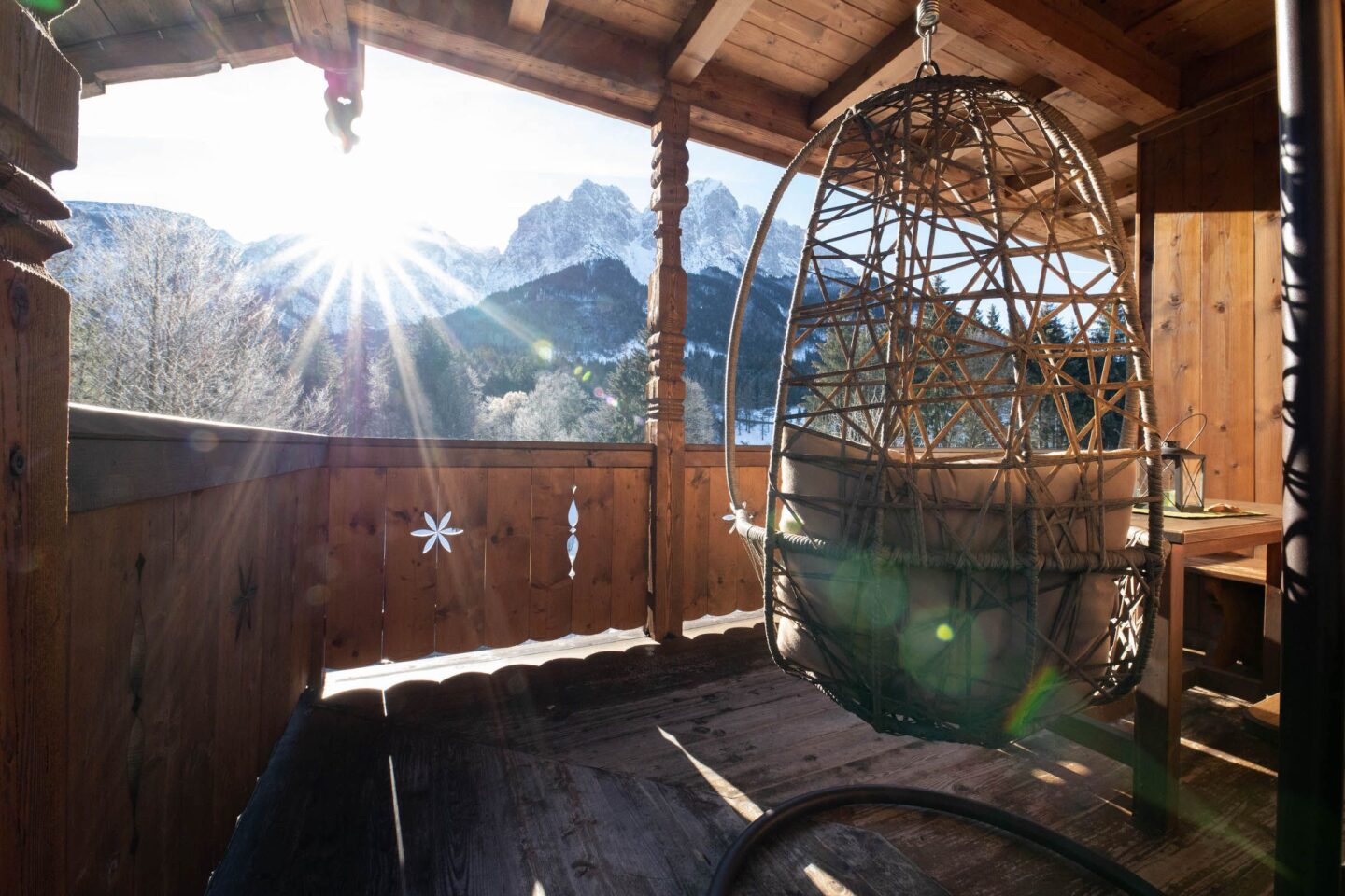 Sitzplatz in Ferienwohnung in Garmisch-Partenkirchen