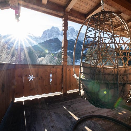 Sitzplatz in Ferienwohnung in Garmisch-Partenkirchen