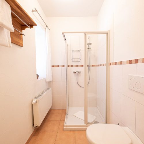 Badezimmer mit Dusche in Ferienwohnung in Garmisch-Partenkirchen