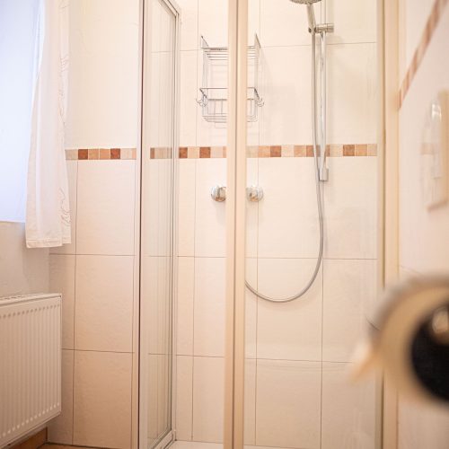 Dusche im Badezimmer in Ferienwohnung in Garmisch-Partenkirchen