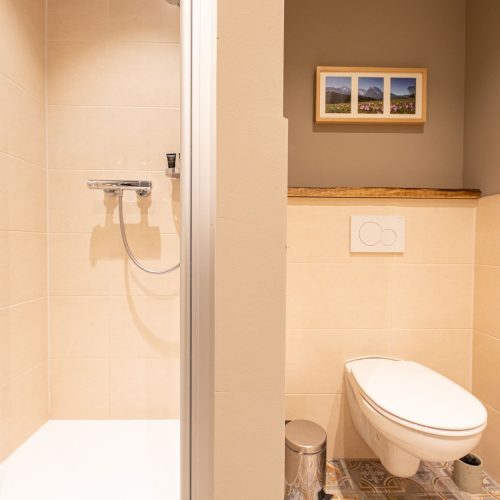 Badezimmer mit Dusche in Ferienwohnung in Garmisch-Partenkirchen