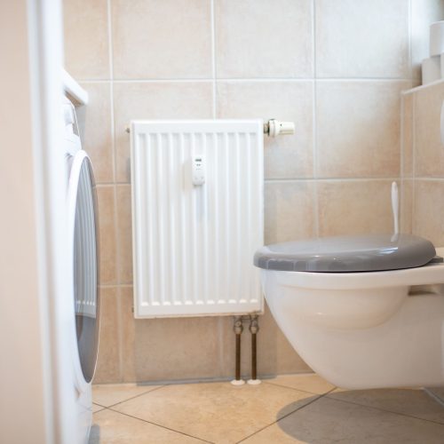 Bad mit Toilette und Heizung in Ferienwohnung in Garmisch-Partenkirchen