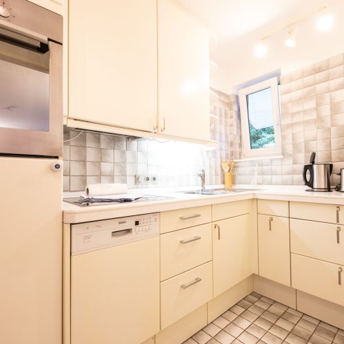 Küche mit Spülmaschine in Ferienwohnung in Garmisch-Partenkirchen