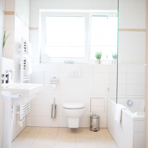 Eingang zum Badezimmer in Ferienwohnung in Garmisch-Partenkirchen