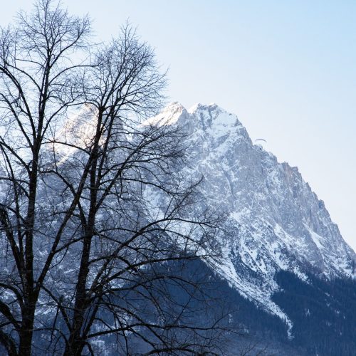 Bergaussicht mit Schnee in Ferienwohnung in Garmisch-Partenkirchen