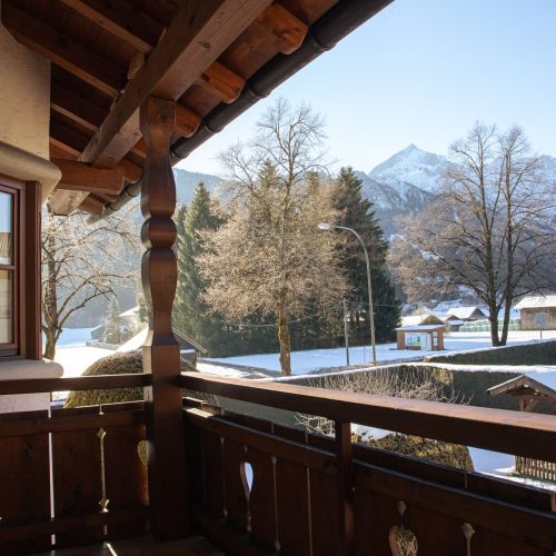 Balkonaussicht in Ferienwohnung in Garmisch-Partenkirchen
