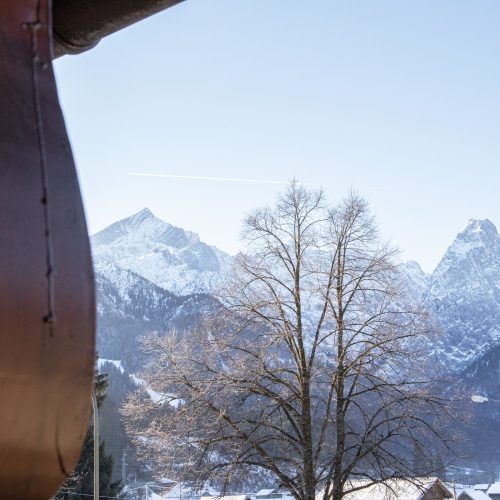 Berge im Winter in Ferienwohnung in Garmisch-Partenkirchen