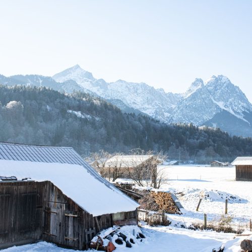 Aussicht auf die Alpen in Ferienwohnung in Garmisch-Partenkirchen